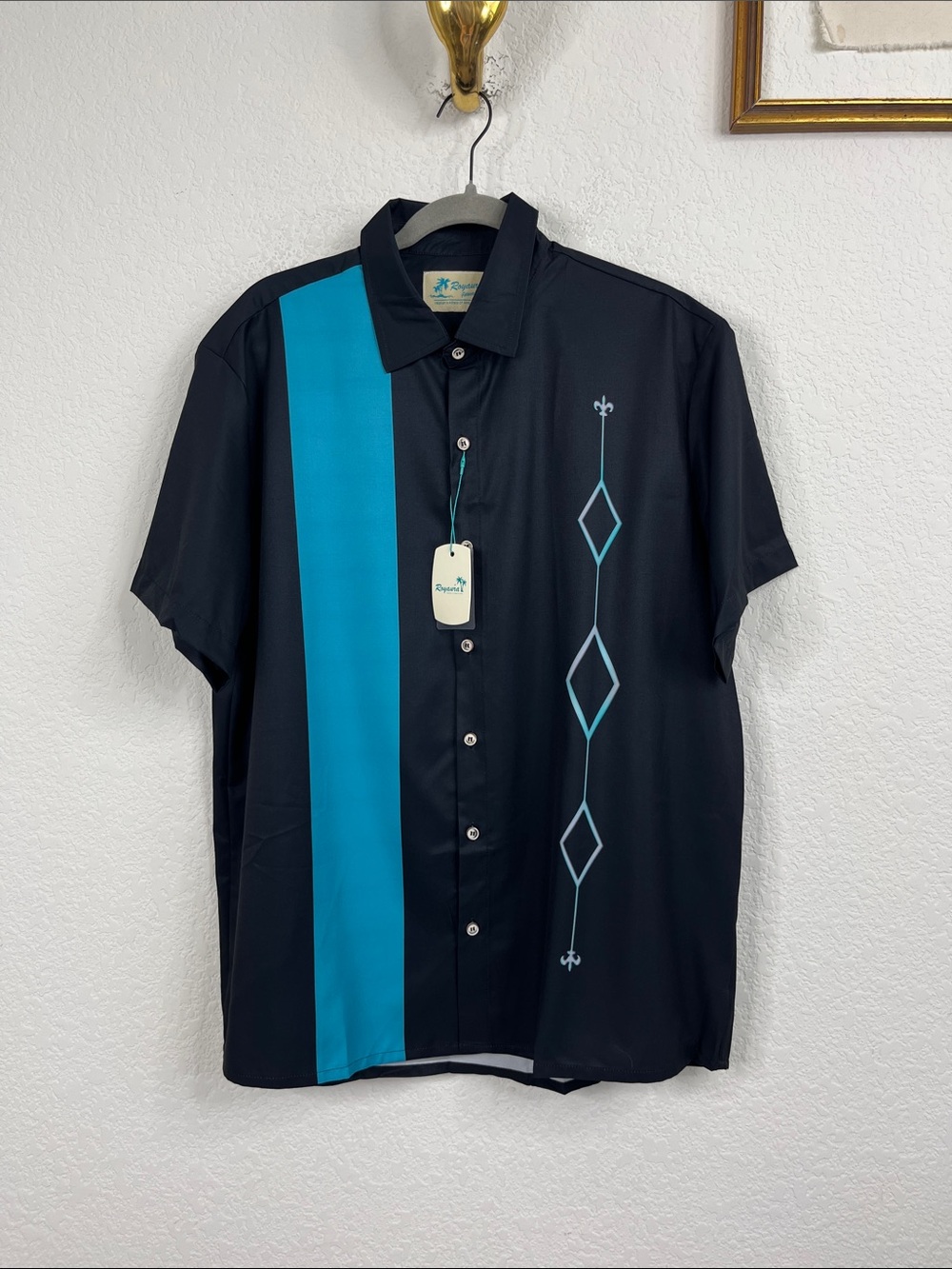 Royaura Hawaiian Button Front Mid Century Modern MCM Shirt